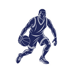 Basketball player silhouettes Clip art isolated vector illustration