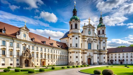 Fototapeta premium Stift Heiligenkreuz: A Symphony in Stone and Light AI generated