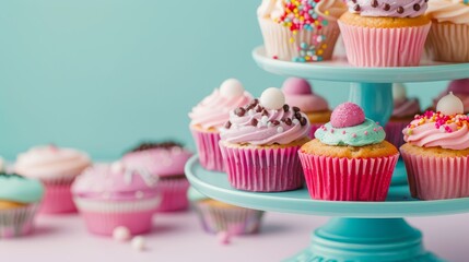 Charity bake sale with colorful treats, inviting atmosphere