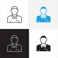 Businessman icon. Professional company person or worker symbol. Anonymous profile, people and user account symbol. Business woman icons. Vector stock icons illustration.