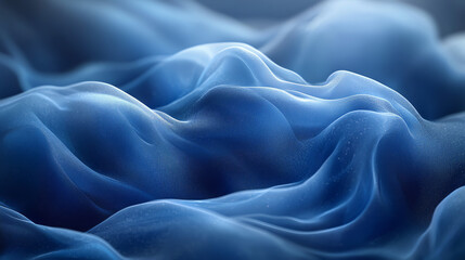 Obraz premium A close up of a blue, soft, flowing fabric.