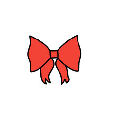 red bow ribbon vector