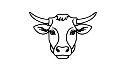 bull head illustration isolated on white