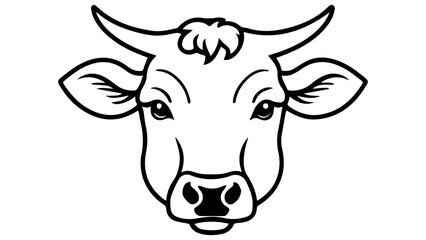 simple cartoon illustration of head of a cow