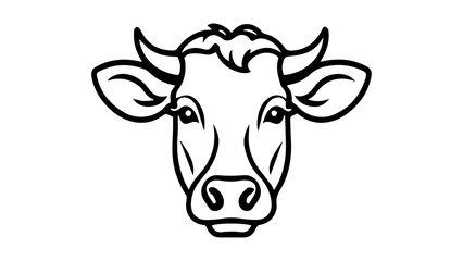 simple cartoon bull/cow head vector illustration