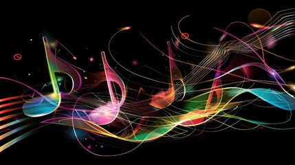 Abstract Music Note Design With Vibrant Colors