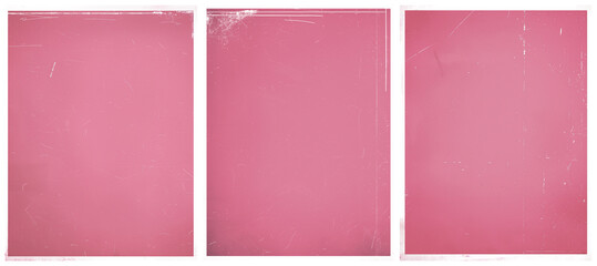 Fototapeta premium Three blank retro vintage paper texture poster with white borders. Grunge background overlay.