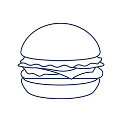 Flat Burger Line Art Illustration