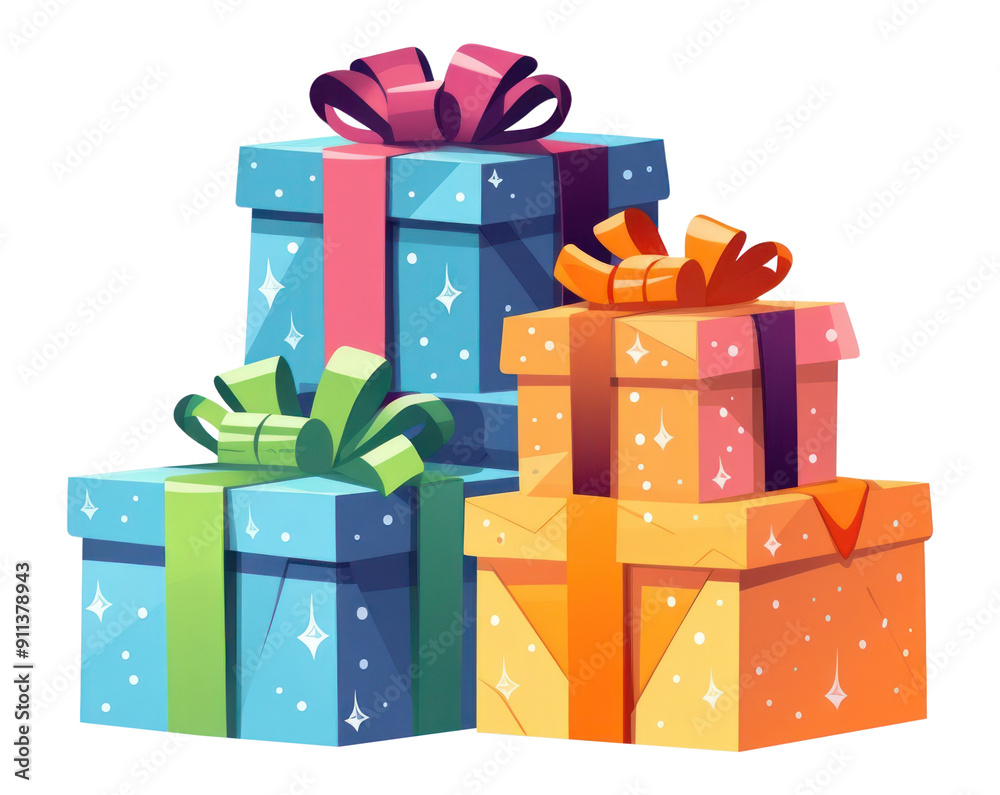 Poster png gift heap gift cartoon celebration.