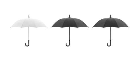 Set of three (Umbrella) isolated on a white background 