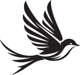 Black and white Bird vector silhouette