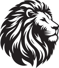 Lion black and white vector silhouette