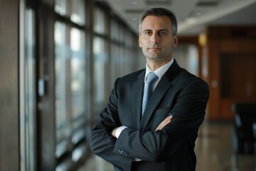 Fototapeta premium Corporate executive with ample text area.