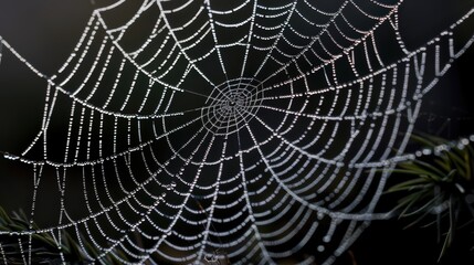 Fototapeta premium Dew Drops on a Spider Web