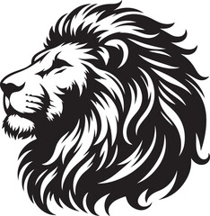 Lion black and white vector silhouette