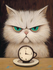 cat and clock