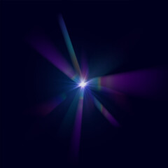 Transparent light refraction pattern for adding effects to backgrounds and objects. Holographic falling confetti glitters isolated on transparent background. Vector illustration.