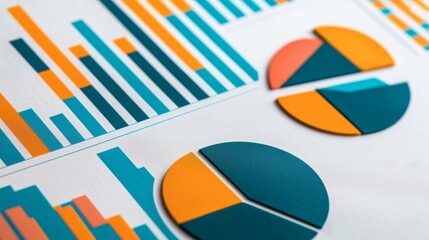 Detailed financial portfolio with charts and graphs showing expenses and investments