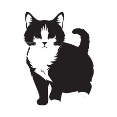Obraz premium Cat silhouette against a white background. Ideal for pet themed design