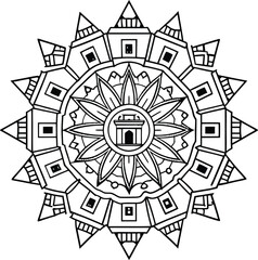 Architectural Mandala colorful page