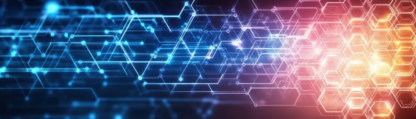 Fototapeta premium Network defense protocol, glowing holographic firewall, abstract tech background, data security