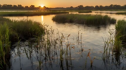 Fototapeta premium sunrise over the river