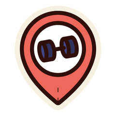 gym building location pin sticker