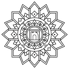 Fototapeta premium Architectural Mandala colorful page
