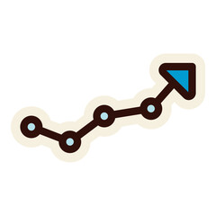 statistical line chart progress sticker