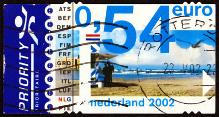 Postage stamp Netherlands 2002 coast at Zandvoort
