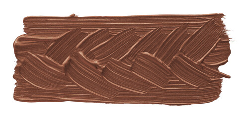 Shiny brown brush stroke isolated on transparent background