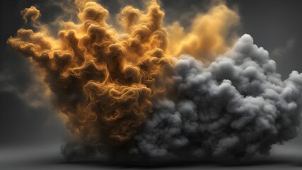 gold and gray smoke or cloudy