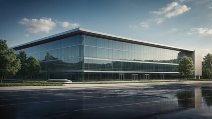Modern R&D Building in Commercial Facility