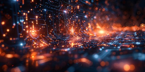 Obraz premium Future Computer Technologies Background Banner