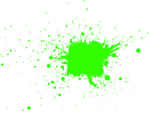 green watercolor brush painting splash splatter graphic dirty grunge graphic spray on white background