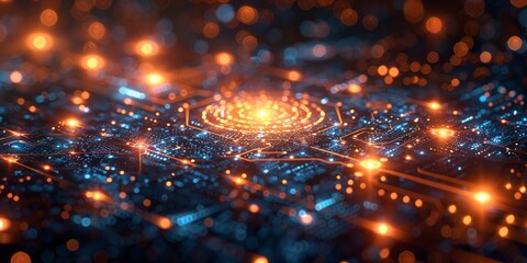 Naklejka premium Future Computer Technologies Background Banner