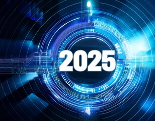 -2025- created with vibrant, digital paint strokes, new year concept, happy new year 2025