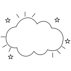 Cloud  single line art, continuous one line drawing of  Isolated outline vector art 

