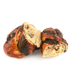 Baking with poppy seeds isolated on a white background.