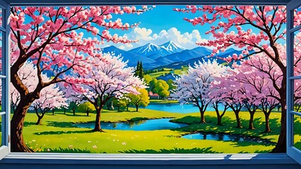 beautiful cherry blossom view