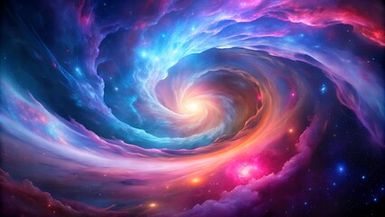 Obraz premium Celestial Tapestry: A Symphony of Cosmic Colors AI Generated