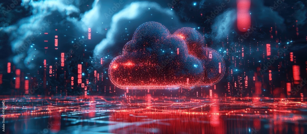 Poster 3D Rendering of Cloud Computing and Internet Technology Concepts with Focus on Network Security