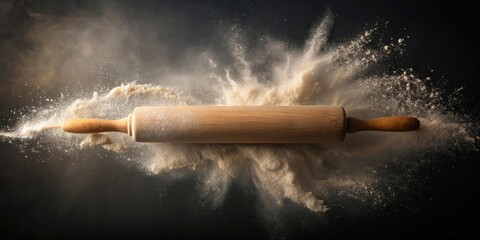 Rolling pin being blown by strong wind , wind, rolling pin, weather, kitchen utensil, cooking tool, motion, movement