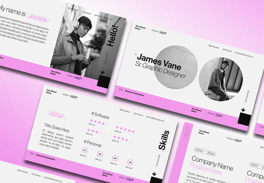 Resume Presentation with Pink Accents