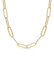 Gold paperclip link chain necklace jewelry