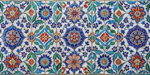 Intricate Turkish-inspired ceramic tiles background pattern, Turkish, ceramic, tiles, pattern, background, texture