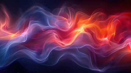 Fototapeta premium Beautiful abstract neon wavy shiny background