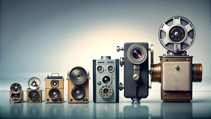 From Reels to Reality: A Visual Chronicle of the Evolution of the Film Camera  AI Generated