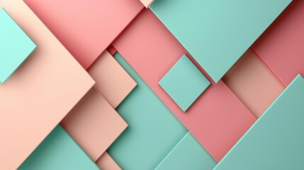 Abstract geometric background with pink and turquoise squares.
