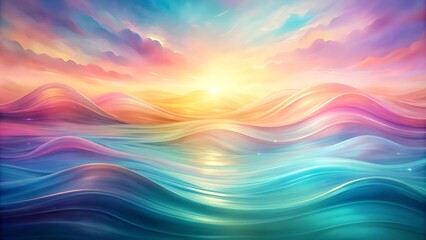 Obraz premium Serene Symphony of Pastel Hues on a Wavy Canvas generative AI